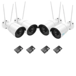 Reolink 4 X RLC-410WS 4MP Buiten IP Camera Wit + 64 GB SD